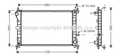 Радиатор, охлаждение двигателя AVA QUALITY COOLING FD2264