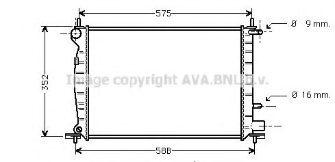 Радиатор, охлаждение двигателя AVA QUALITY COOLING FDA2219
