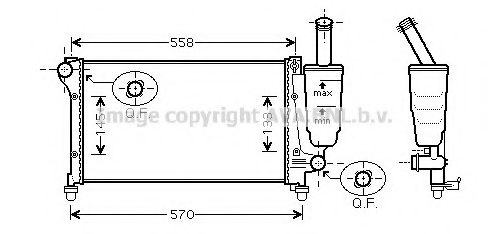 Радіатор, охолодження двигуна AVA QUALITY COOLING FT2291