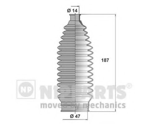 Комплект пыльников рулевой рейки NIPPARTS J2843011