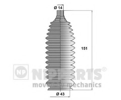 Комплект пыльников рулевой рейки NIPPARTS N2843016