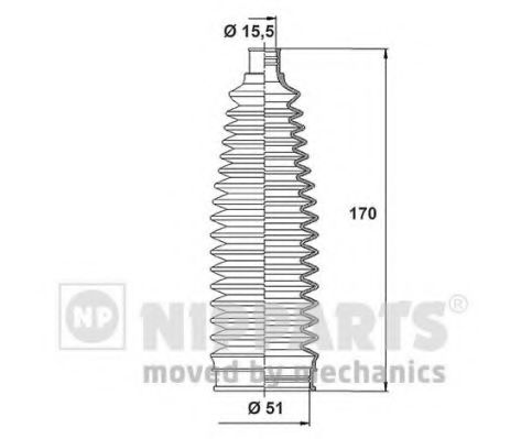 Комплект пыльников рулевой рейки NIPPARTS N2843024