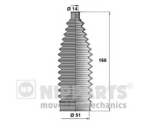 Комплект пыльников рулевой рейки NIPPARTS N2845012