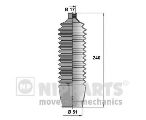 Комплект пыльников рулевой рейки NIPPARTS N2855001