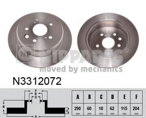 Гальмівний диск NIPPARTS N3312072