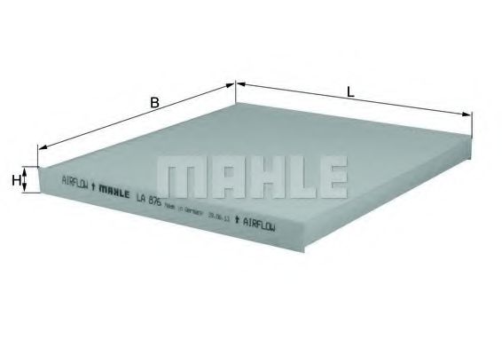 Фильтр салона MAHLE ORIGINAL LA 876