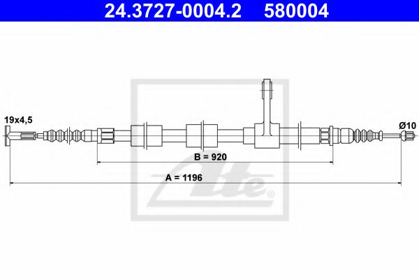 Трос ручника ATE 24.3727-0004.2