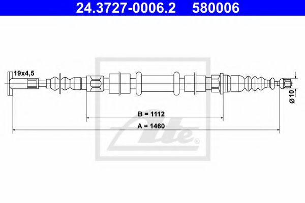 Трос ручника ATE 24.3727-0006.2