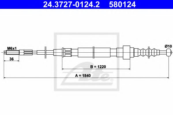 Трос ручника ATE 24.3727-0124.2