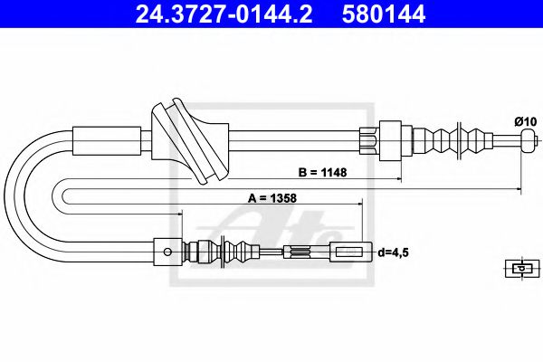 Трос ручника ATE 24.3727-0144.2