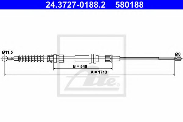 Трос ручника ATE 24.3727-0188.2