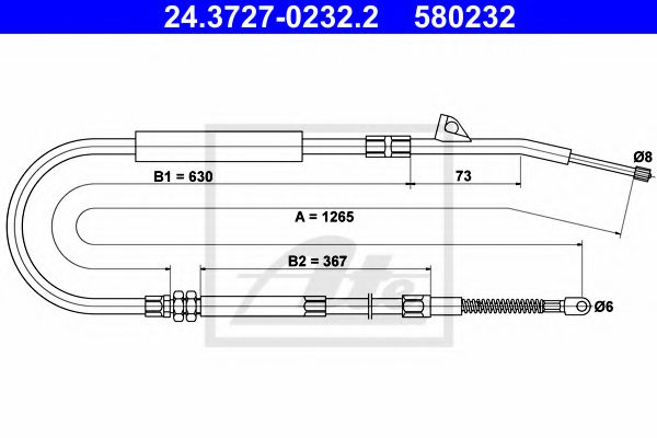 Трос ручника ATE 24.3727-0232.2