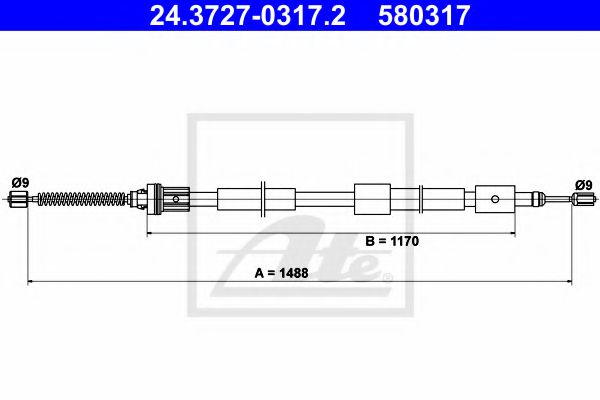 Трос ручника ATE 24.3727-0317.2