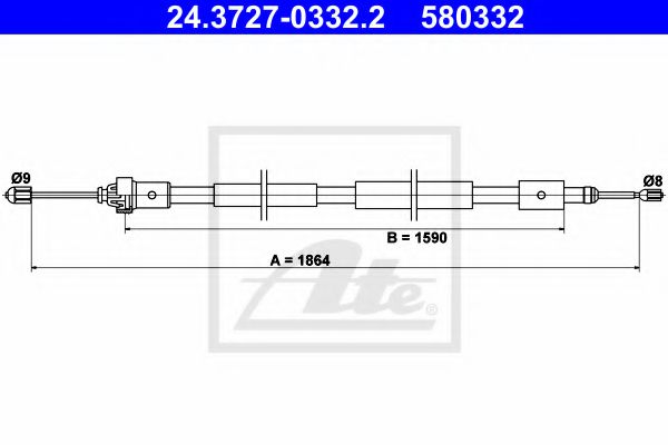 Трос ручника ATE 24.3727-0332.2