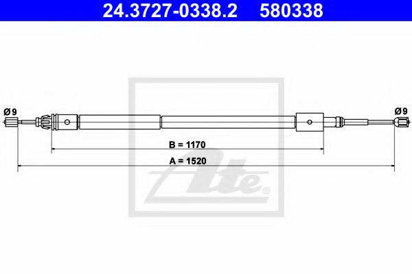Трос ручника ATE 24.3727-0338.2