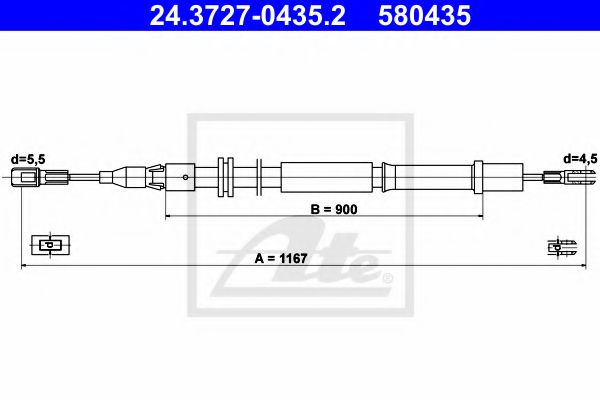 Трос ручника ATE 24.3727-0435.2