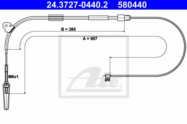 Трос ручника ATE 24.3727-0440.2