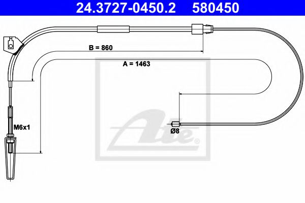 Трос ручника ATE 24.3727-0450.2