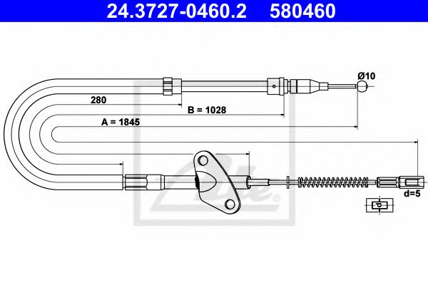 Трос ручника ATE 24.3727-0460.2