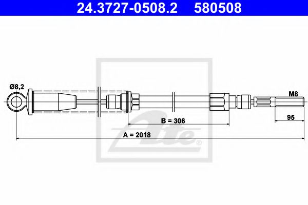 Трос ручника ATE 24.3727-0508.2