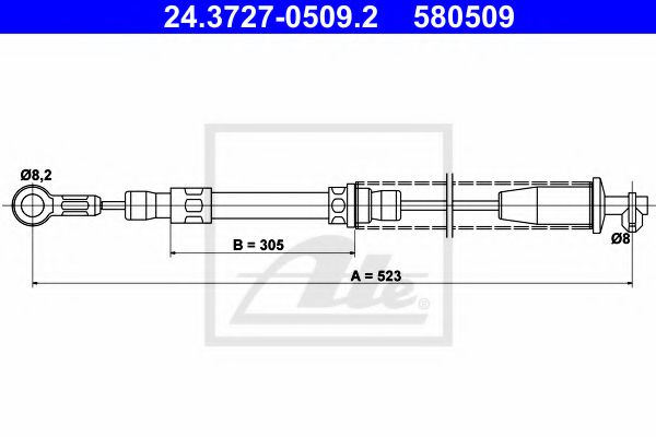 Трос ручника ATE 24.3727-0509.2
