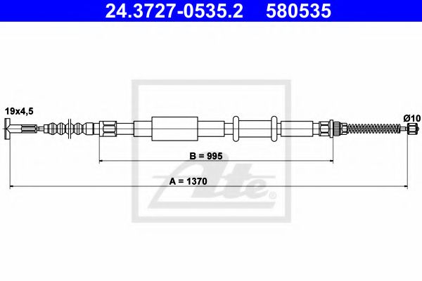 Трос ручника ATE 24.3727-0535.2