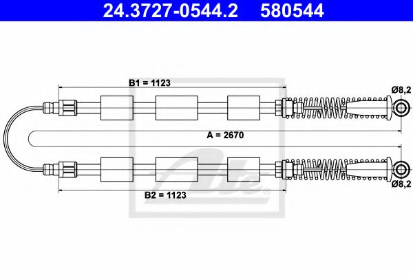 Трос ручника ATE 24.3727-0544.2