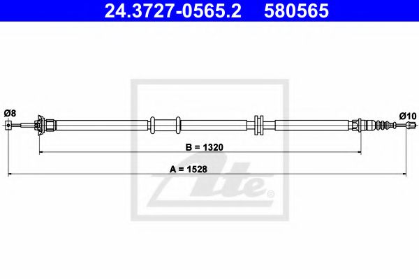 Трос ручника ATE 24.3727-0565.2