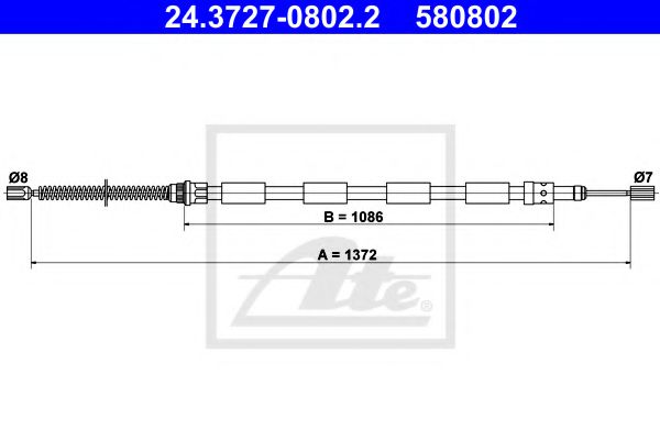 Трос ручника ATE 24.3727-0802.2