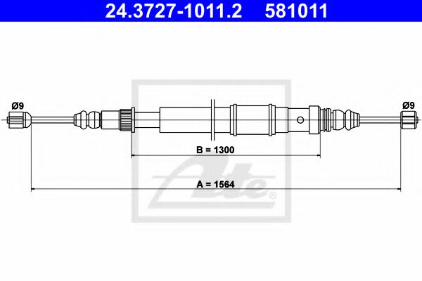 Трос ручника ATE 24.3727-1011.2