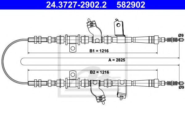 Трос ручника ATE 24.3727-2902.2