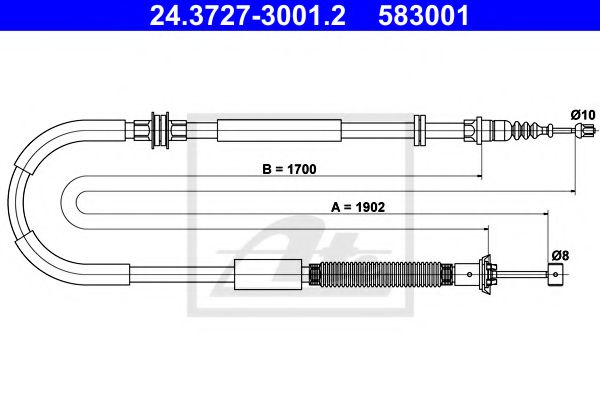 Трос ручника ATE 24.3727-3001.2