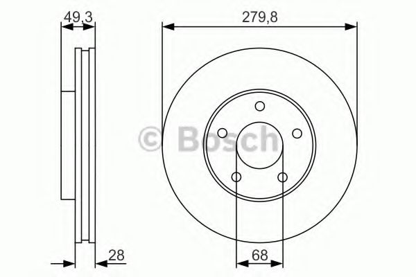 Тормозной диск BOSCH 0 986 479 R90