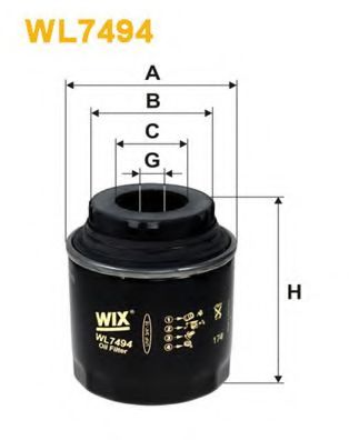 Масляный фильтр WIX FILTERS WL7494