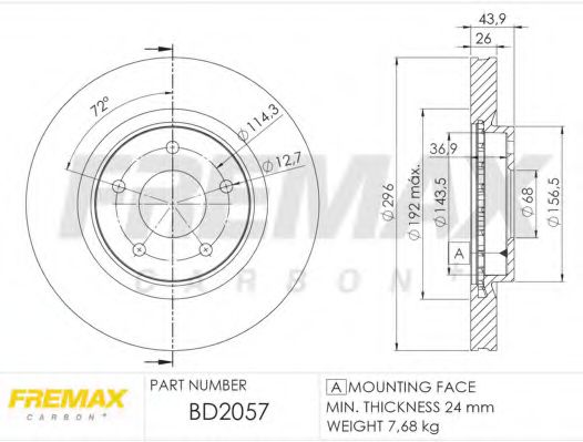 Гальмівний диск FREMAX BD-2057
