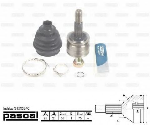 Комплект ШРУСов PASCAL G15056PC