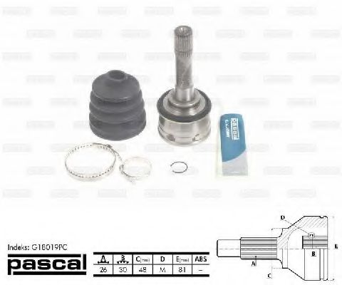 Комплект ШРУСов PASCAL G18019PC