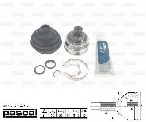 Комплект ШРУСов PASCAL G1A005PC