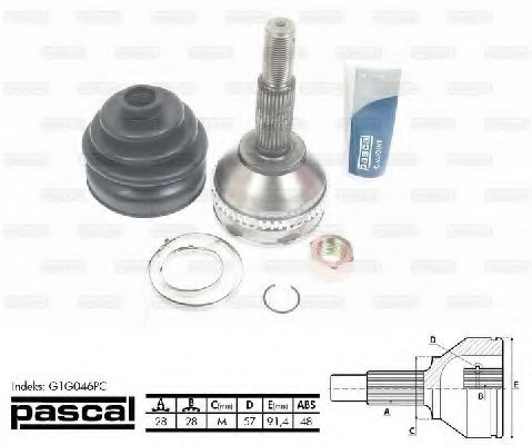 Комплект ШРУСов PASCAL G1G046PC