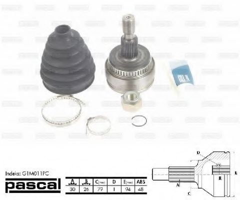 Комплект ШРУСов PASCAL G1M011PC