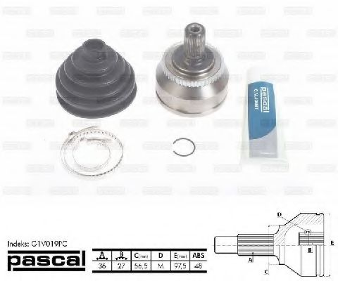 Комплект ШРУСов PASCAL G1V019PC