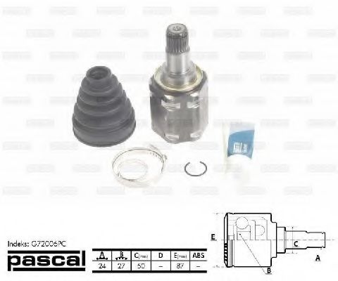 Комплект ШРУСов PASCAL G72006PC