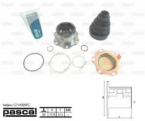 Комплект ШРУСов PASCAL G7W025PC