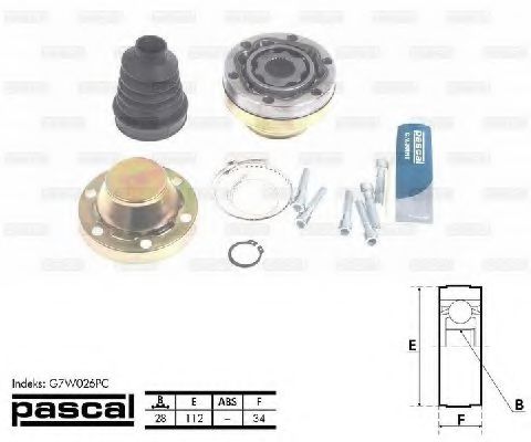 Комплект ШРУСов PASCAL G7W026PC