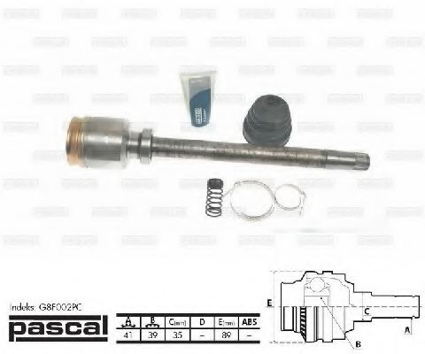Комплект ШРУСов PASCAL G8F002PC