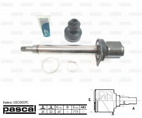 Комплект ШРУСов PASCAL G8G003PC
