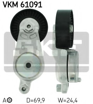 Натяжной ролик поликлинового ремня SKF VKM 61091
