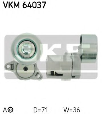 Натяжной ролик поликлинового ремня SKF VKM 64037