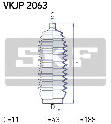 Комплект пыльников рулевой рейки SKF VKJP 2063
