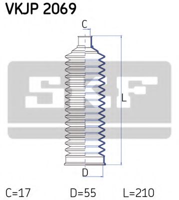 Комплект пыльников рулевой рейки SKF VKJP 2069